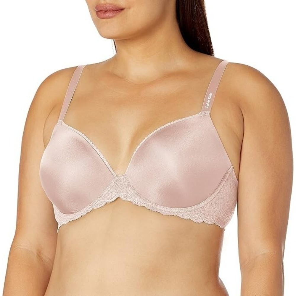 Calvin Klein Women's Seductive Comfort with Lace Demi Bra Barely Pink 32D